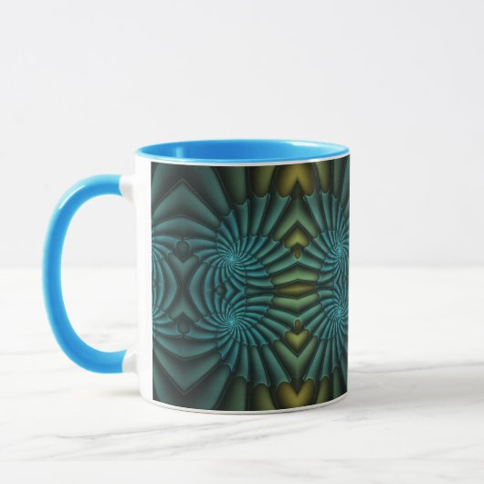 Blauer Tango-Bright Abstrakter Spiral Tasse (Links)