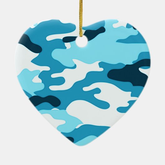 Blauer Tarnung Keramik Ornament (Hinten)
