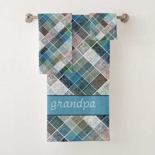 Blauer Tartan. Badhandtuch Set (Insitu)