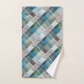 Blauer Tartan. Badhandtuch Set (Handtuch)