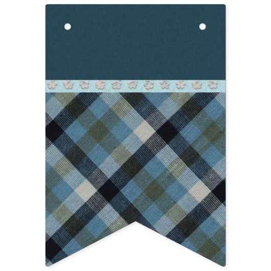 Blauer Tartan-Banner Wimpelkette (Zweite Fahne)