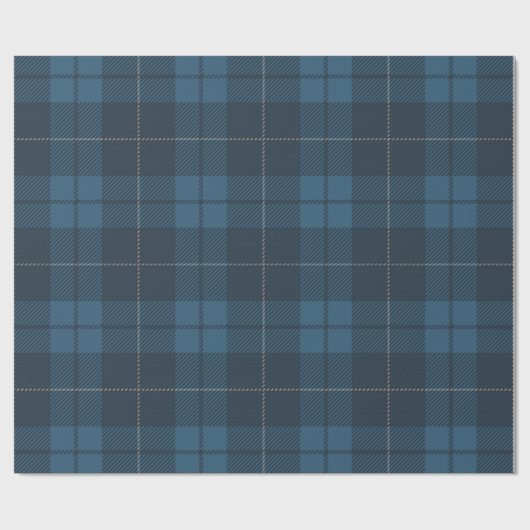 Blauer Tartan-kariertes schottisches Muster Geschenkpapier (Flach)