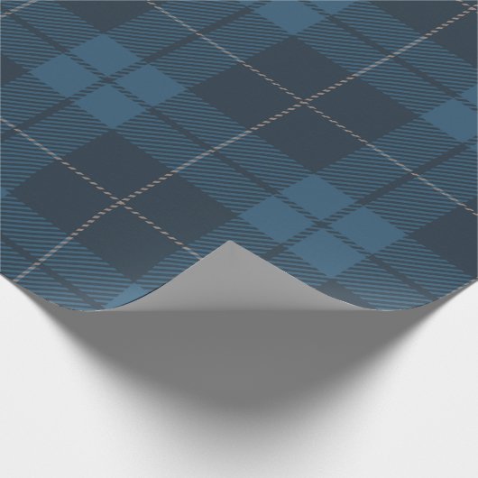 Blauer Tartan-kariertes schottisches Muster Geschenkpapier (Ecke)
