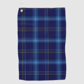 Blauer Tartan Muster Golfer's Totuch Golfhandtuch (Vorderseite)