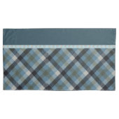 Blauer Tartan Pillowcase Kissenbezug (Vorderseite-Links)