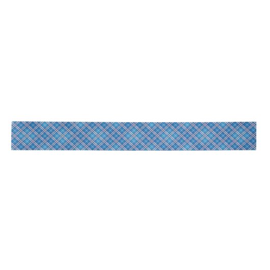 Blauer Tartan Satinband (Vorderseite)