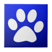 Blauer Tatzen-Druck Fliese (Vorderseite)