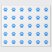 Blauer Tatzen-Druck Geschenkpapier (Flach)