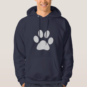 Blauer Tatzen-Druck Hoodie