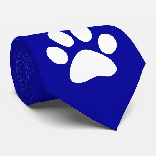 Blauer Tatzen-Druck Krawatte (Gerollt)