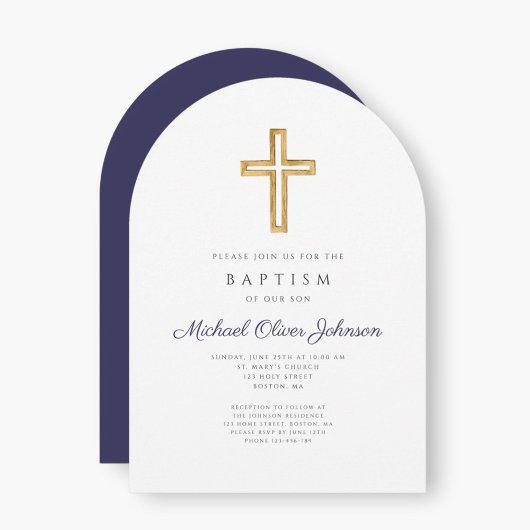 Blauer Taufbogen der Marine Einladung