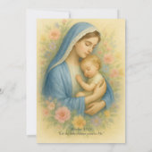 Blauer Taufe Blauer Mutter und Kind Bläschen Einladung (Rückseite)