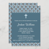 Blauer Taufe/Christening Invite (kein Foto) Einladung (Vorne/Hinten)