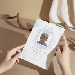 Blauer Taufen - Klassisch und elegant Einladung