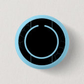 Blauer Techno Knopf Button (Vorderseite)