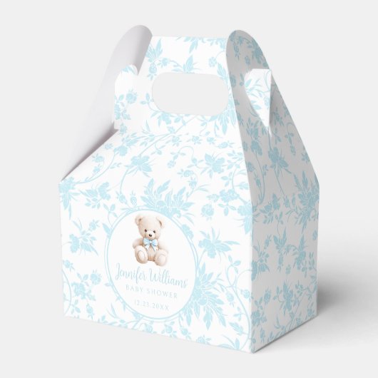 Blauer Teddy Bär Baby Dusche Bonbons Geschenkbox Geschenkschachtel (Vorderseite)