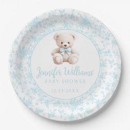Blauer Teddybär Baby Boy Duschpapier Pappteller