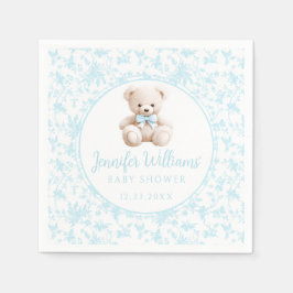 Blauer Teddybär Baby Boy Duschpapier Serviette