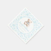 Blauer Teddybär Baby Boy Duschpapier Serviette (Ecke)