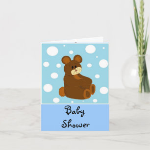Blauer Teddybär-Baby-Party Einladung