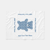 Blauer Teddybär Fleecedecke (Vorderseite (Horizontal))