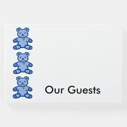 Blauer Teddybär Gästebuch (Vorderseite)