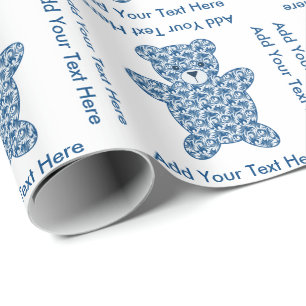 Blauer Teddybär Geschenkpapier