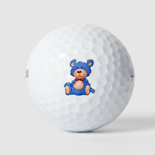 Blauer Teddybär Golfball (Vorderseite)