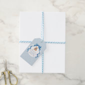 Blauer Teddybär Junge Babyparty  Geschenkanhänger (Mit Garn)