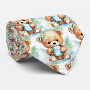 Blauer Teddybär Krawatte