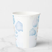 Blauer Teddybär mit Ballons Babydusche Pappbecher (Rechts)