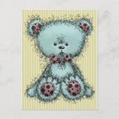 Blauer Teddybär Postkarte (Vorderseite)