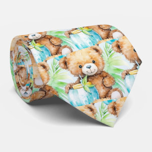 Blauer Teddybär Schlips Krawatte