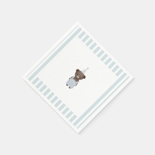 Blauer Teddybär Serviette (Ecke)