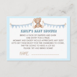 Blauer Teddybärentaucher Einlage Begleitkarte