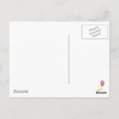 Blauer Teekessel Rosa Blume Illustration Postkarte (Rückseite)