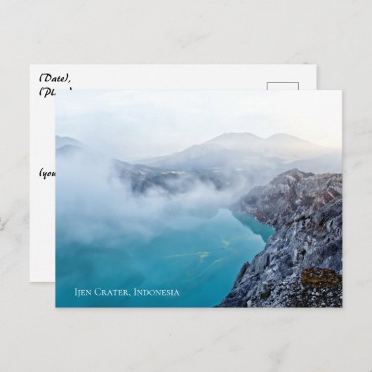 Blauer Teignebel aus dem Schwefelkrater Postkarte (Vorne/Hinten)