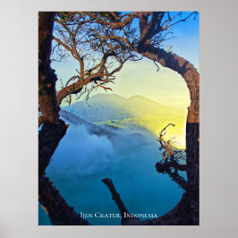 Blauer Teigrahmen für den Schwefelkrater im Gebirg Poster