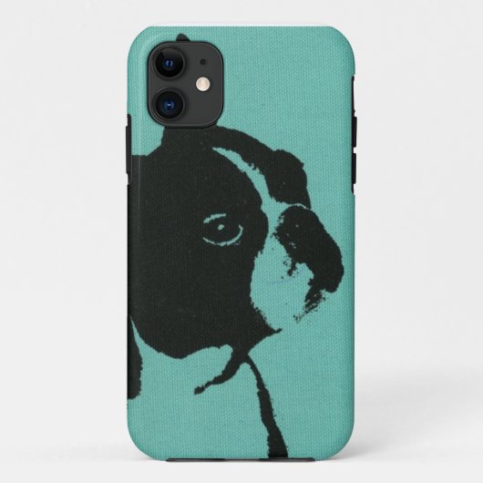 Blauer Telefon-Kasten Bostons Terrier Case-Mate iPhone Hülle (Rückseite)