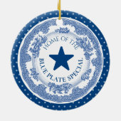 Blauer Teller Spezialitäten Nostalgie kulinarische Keramik Ornament (Hinten)