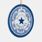 Blauer Teller Spezialitäten Nostalgie kulinarische Keramik Ornament (Rechts)