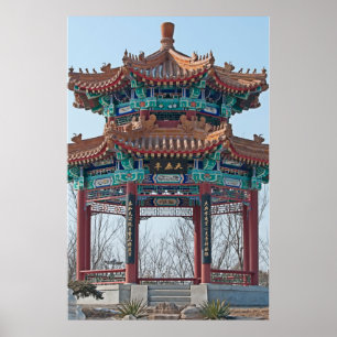 Blauer Tempel Poster