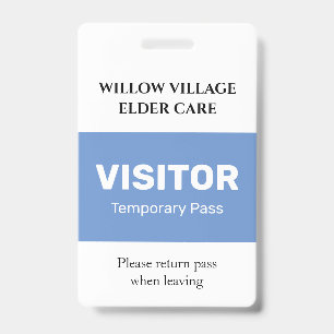 Blauer temporärer Besucherausweis Krankenhaus Pfle Ausweis