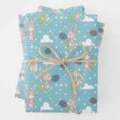 Blauer Tennisbunny individuell anpassbar Geschenkpapier Set (Beispiel)