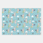 Blauer Tennisbunny individuell anpassbar Geschenkpapier Set (Vorderseite)