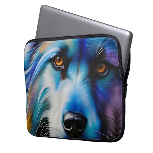 BLAUER-TERRIERHUND NAH LAPTOPSCHUTZHÜLLE (Vorderseite Links)