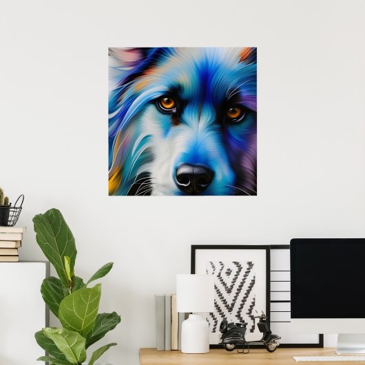 BLAUER-TERRIERHUND NAH POSTER (Heimbüro)