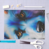 BLAUER-TERRIERHUND NAH SEIDENPAPIER (Handwerk)