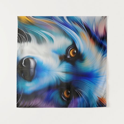 BLAUER-TERRIERHUND NAH WANDTEPPICH (Vorderseite (Horizontal))