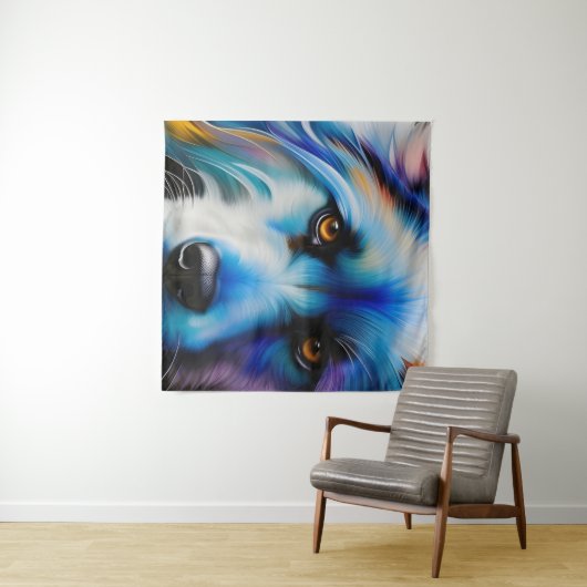 BLAUER-TERRIERHUND NAH WANDTEPPICH (Beispiel (Horizontal))